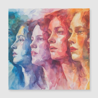 Gesichtspflege von Frauen - Aquarellmalerei Magnetkarte