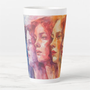 Gesichtspflege von Frauen - Aquarellmalerei Milchtasse