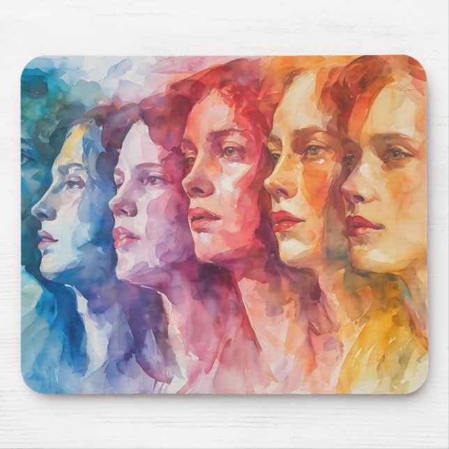 Gesichtspflege von Frauen - Aquarellmalerei Mousepad (Vorne)