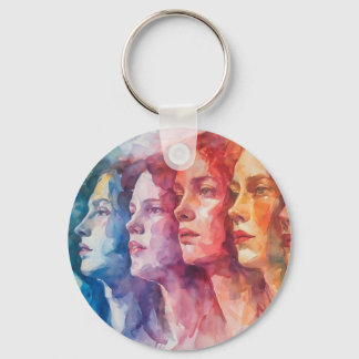 Gesichtspflege von Frauen - Aquarellmalerei Schlüsselanhänger