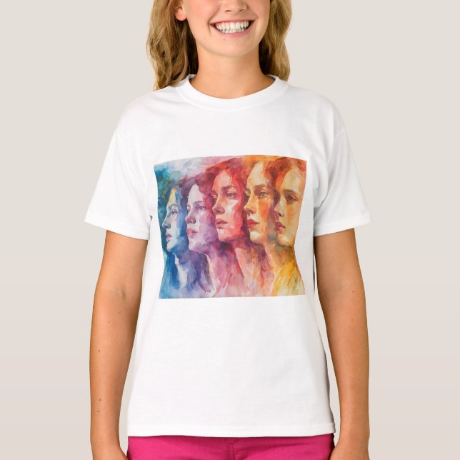 Gesichtspflege von Frauen - Aquarellmalerei T-Shirt (Vorderseite)