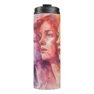 Gesichtspflege von Frauen - Aquarellmalerei Thermosbecher