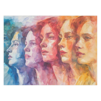 Gesichtspflege von Frauen - Aquarellmalerei Tischdecke