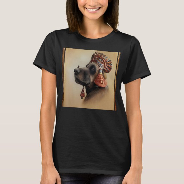 Gesichtsportrait eines alten Hundes als Cleopatra T-Shirt (Vorderseite)