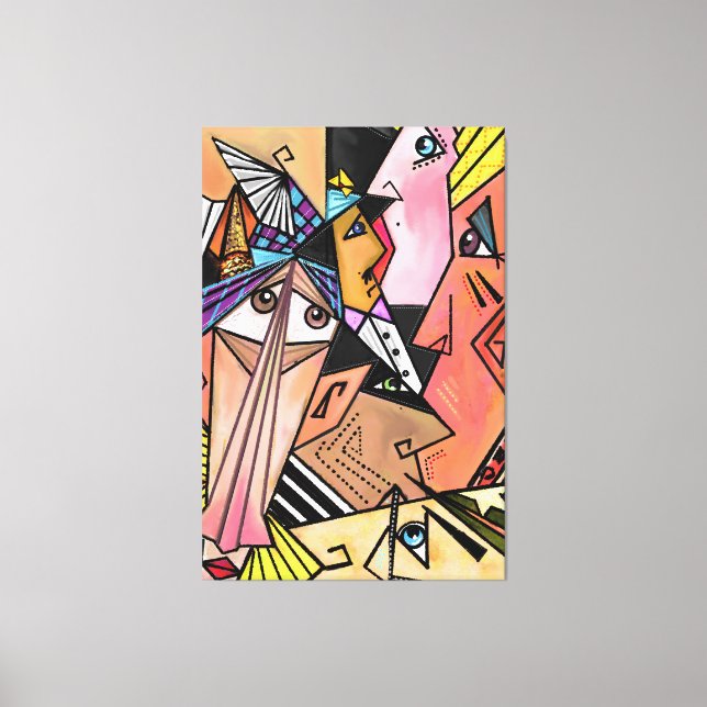 Gesichtssmoods Canvas drucken Cubism Portrait - Ma Leinwanddruck (Vorderseite)