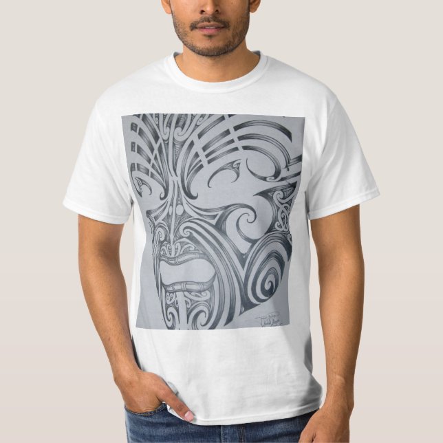 Gesichtstätowierung Ta Moko.maori T-Shirt (Vorderseite)