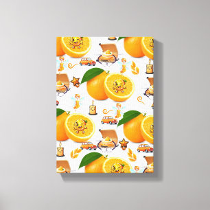 Gespannte Leinwanddruck Happy Oranges 