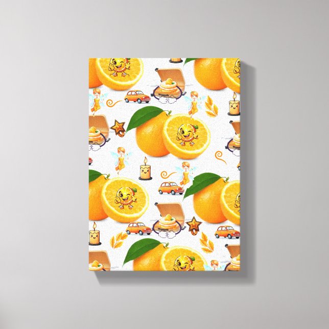 Gespannte Leinwanddruck Happy Oranges  (Vorderseite)