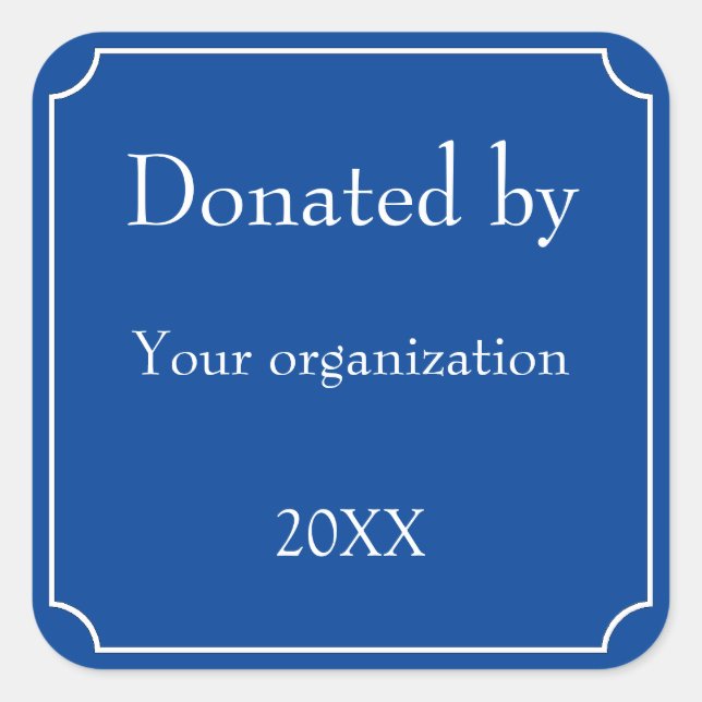 Gespendet mit dem Aufkleber für den Vorlagenquadra (Vorderseite)