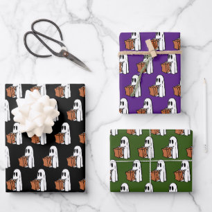 Gespenst mit Beutel Trick oder Behandlung Geschenkpapier Set