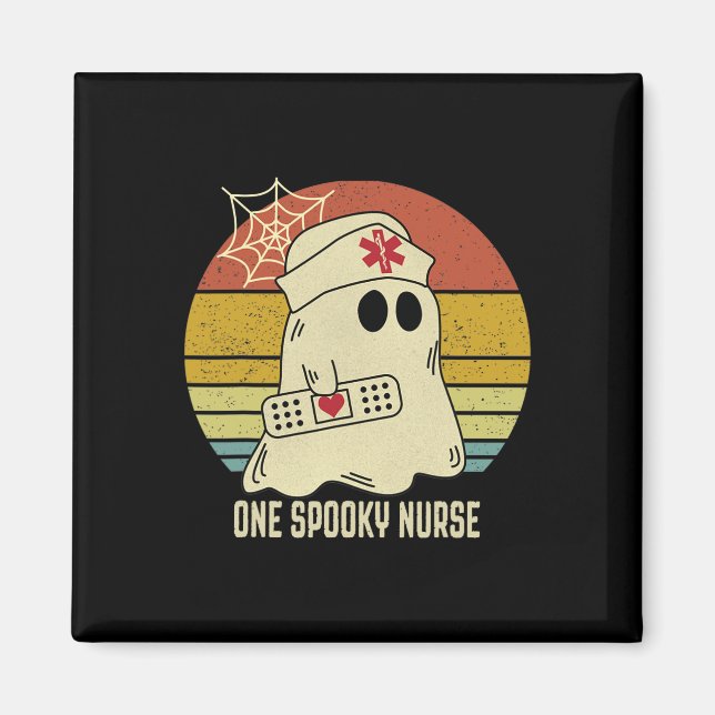 Gespenster eine Spooky Nurween Nurse Fall Scrub Magnet (Vorne)