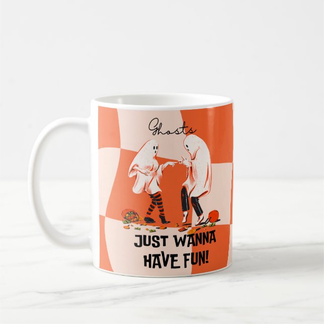 Gespenster nur Wanna haben Spaß spielend Kaffeetasse (Links)