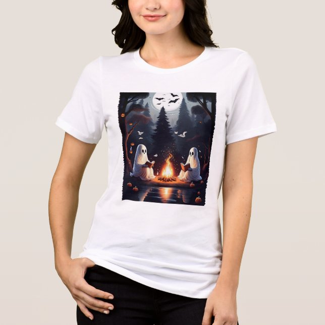 Gespenster Reading by Campfire Halloween T - Shirt (Vorderseite)