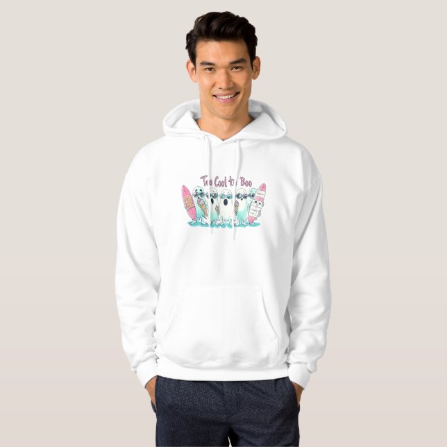 Gespenster Surfer und Eis, Halloween Fun Hoodie (Vorne ganz)
