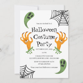 Gespenster und Monsterhandschuhe Halloween-Kostüm- Einladung