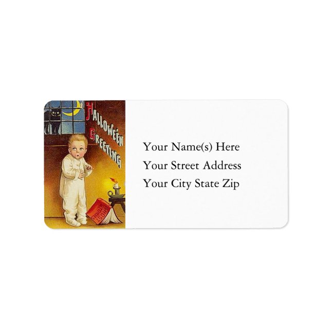Gespenstergeschichten über Halloween-Vintages Adre Adressaufkleber (Vorne)