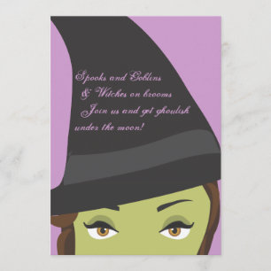Gespenstische Chic-Hexe-Halloween-Party-Einladung Einladung