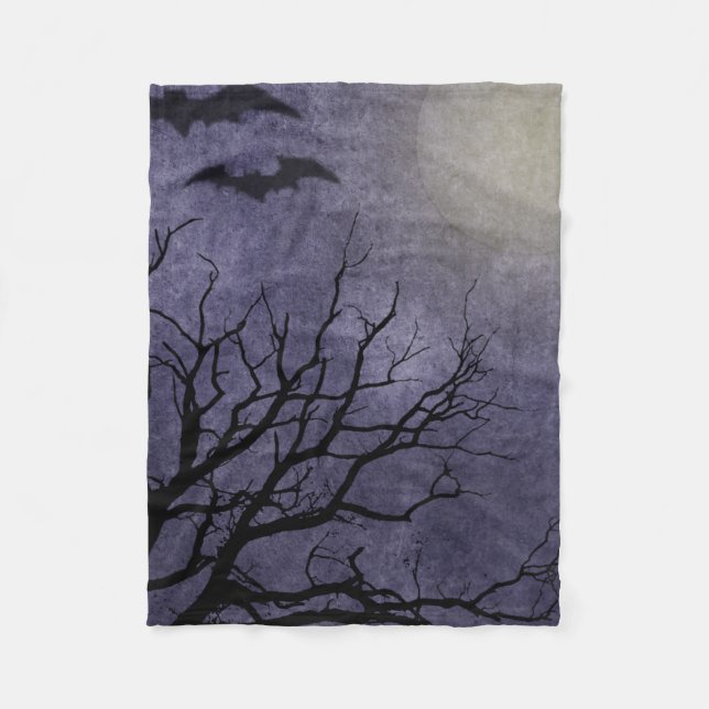 Gespenstische Halloween-Drucke Fleecedecke (Vorderseite)