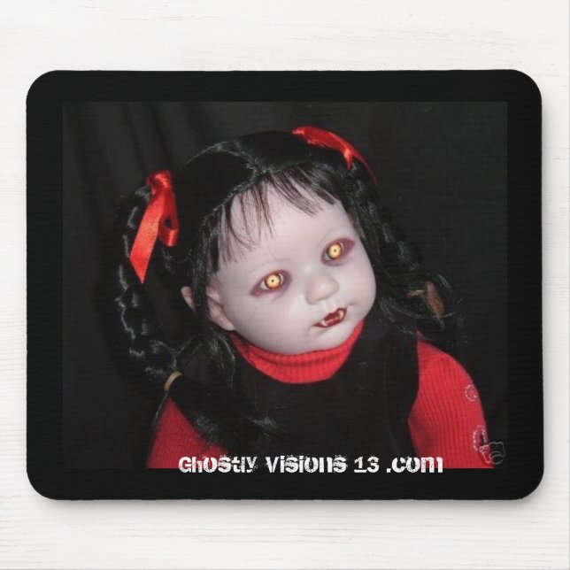 Gespenstische Horrorpuppe der Visionen 13 Mousepad (Vorne)