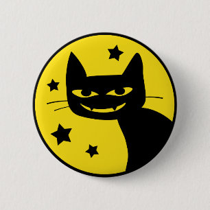 Gespenstische Katze Button