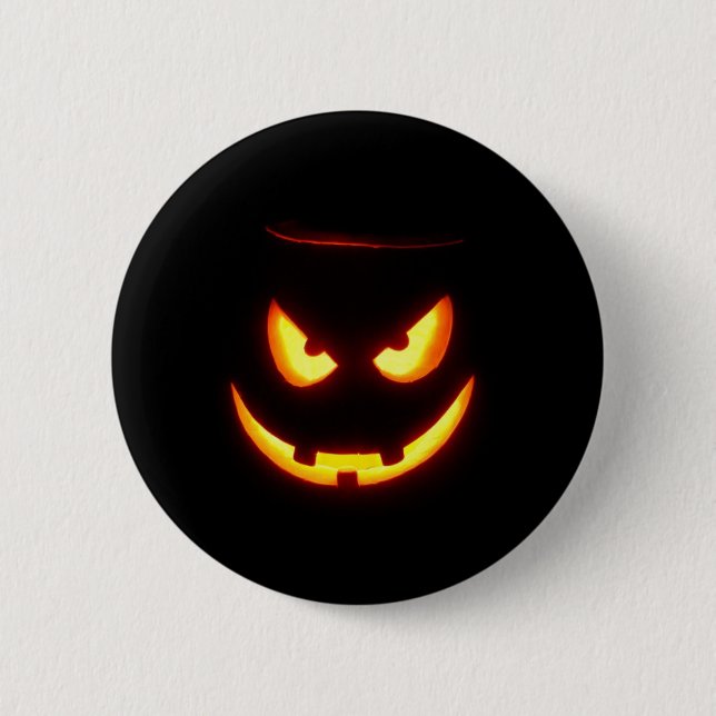 Gespenstische Kürbislaterne Button (Vorderseite)