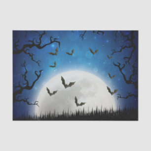 Gespenstischer Halloween-nächtlicher Himmel Seidenpapier