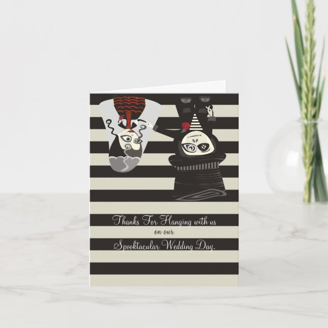 Gespenstischer Hochzeits-Dank Dankeskarte (Vorderseite)