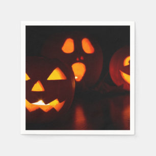 Gespenstischer Kürbis Halloweens Serviette