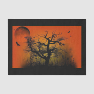 Gespenstisches Baum-Halloween-Seidenpapier Seidenpapier