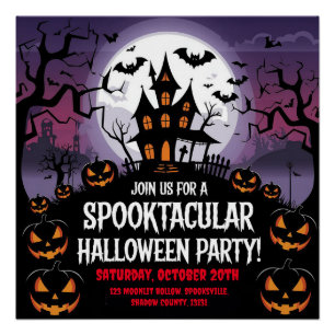 Gespenstisches Design für Spuk Halloween-Party Poster