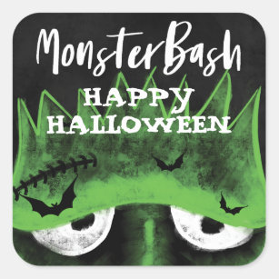 Gespenstisches Frankenstein Halloween-Party des Quadratischer Aufkleber