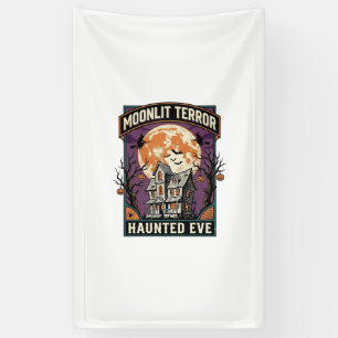Gespenstisches Mond-Shirt Vintage-Gravur Halloween Banner