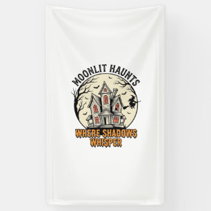 Gespenstisches Mond-Shirt Vintage-Gravur Spukhaus Banner