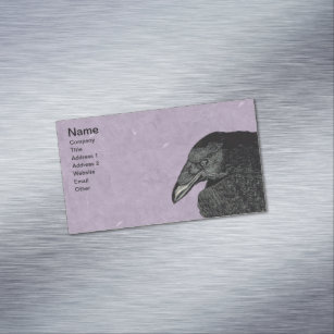 Gespenstisches schwarzes Krähen-Raben-Gesicht Magnetische Visitenkarte