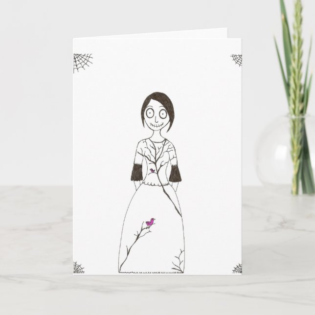 Gespenstisches Spinnen-Mädchen Karte (Vorderseite)