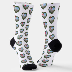 Gesperrtes Rock Huhn Weihnachts Kranz Socken