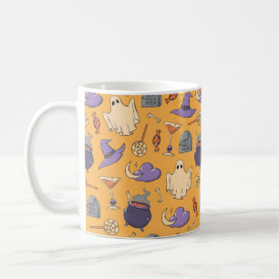 Gespielte Halloween-Geister und Hexen-Muster Kaffeetasse