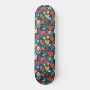 Gespielte Herzen floral Skateboard