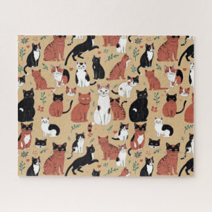 Gespielte Katzen im Hintergrund Puzzle
