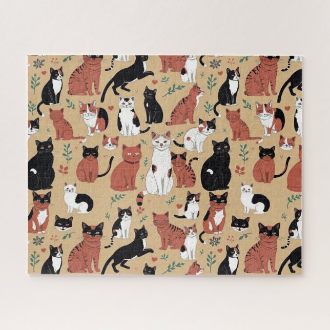 Gespielte Katzen im Hintergrund Puzzle (Horizontal)