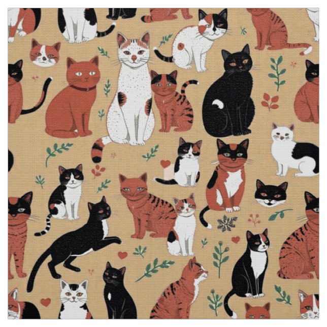 Gespielte Katzen im Hintergrund Stoff (Muster)