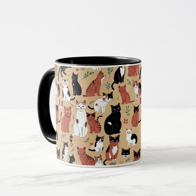 Gespielte Katzen im Hintergrund Tasse (Vorderseite Links)