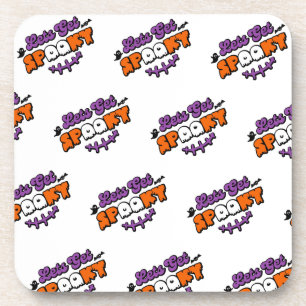 Gespitzte Halloween-Gemälde Lasst uns verwöhnt wer Getränkeuntersetzer