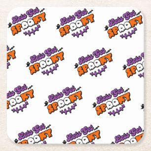 Gespitzte Halloween-Gemälde Lasst uns verwöhnt wer Rechteckiger Pappuntersetzer