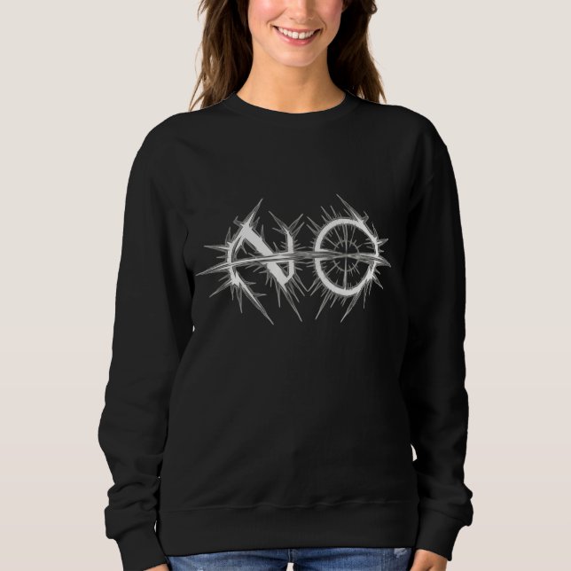 Gespitzter "NEIN" Ring-Slasher Sweatshirt (Vorderseite)