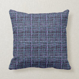 Gesponnene blaue lila grafische Leinwand Kissen