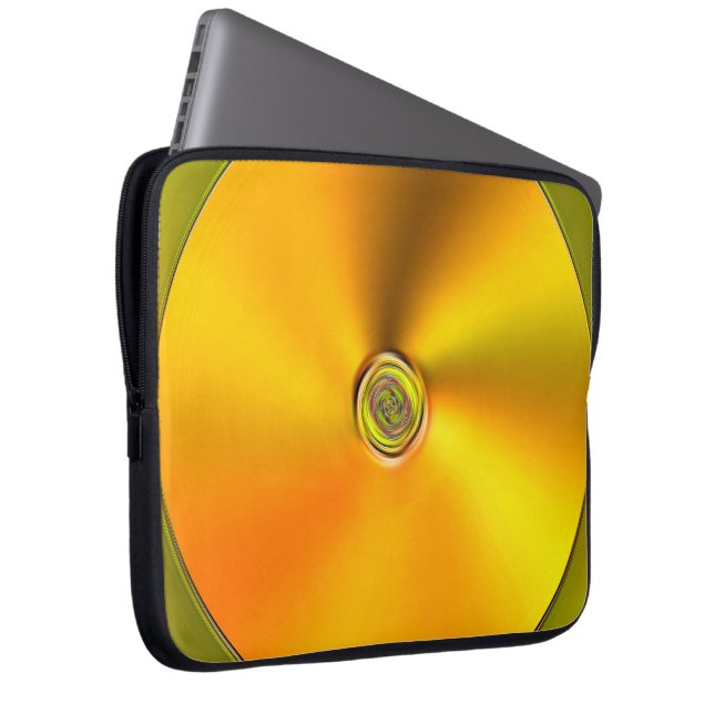 Gesponnene Goldfarblaptop-Hülse Laptopschutzhülle (Vorne Rechts)