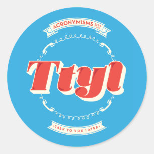 Gespräch zu Ihnen später Runder Aufkleber