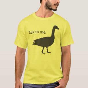 Gespräch zu mir Gans auf amerikanischem Kleid T-Shirt