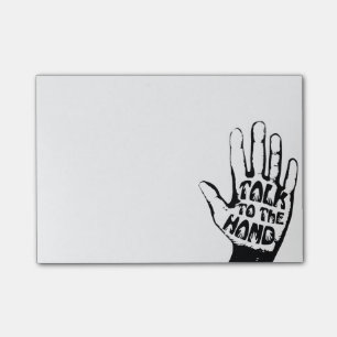 Gespräch zur Hand Post-it Klebezettel